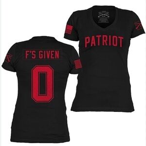 Grunt Style WOMEN'S ZERO F'S GIVEN V-NECK - BLACK Size XXL Freedom Patriot Shirt
